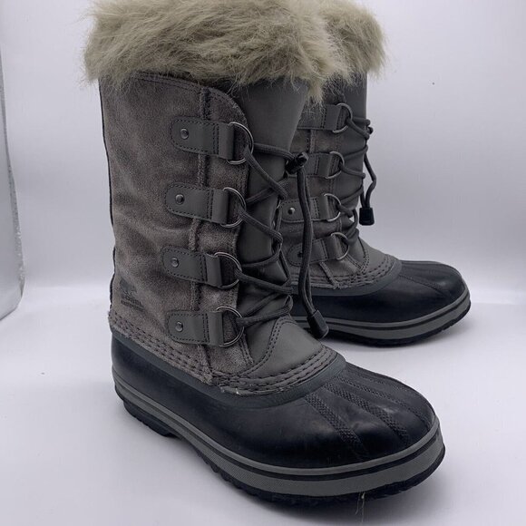 Sorel Joan of Arctic Snow Boots Quarry Suede Leather Winter Rubber Youth Size 3 - Picture 1 of 10